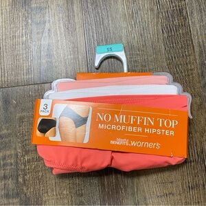 Warner's Microfiber Hipster 3-Pack - Coral,‎ Pink, White